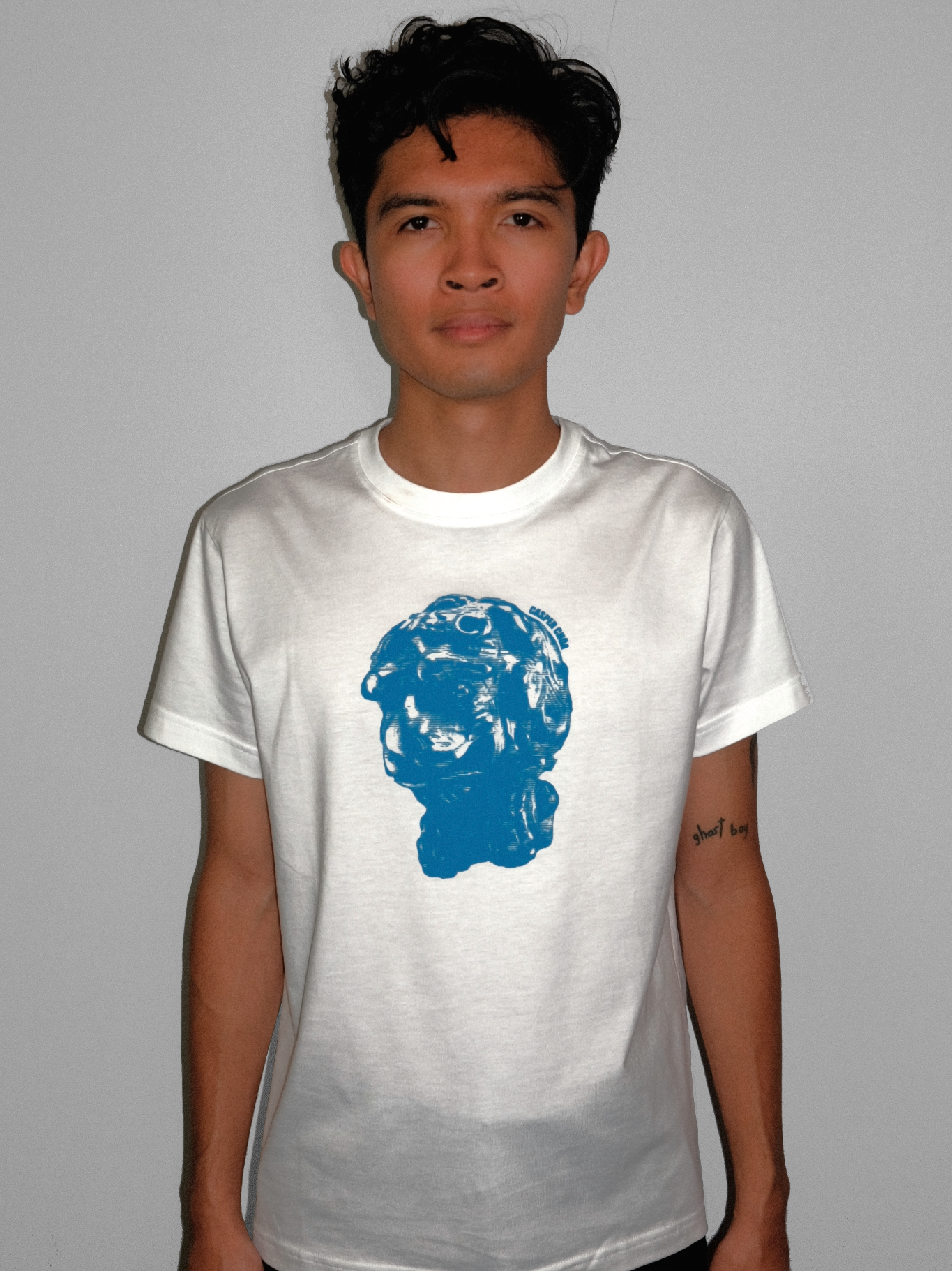 Men's Supima Cotton Jersey T-Shirt With Beast Graphic in White Secondary image