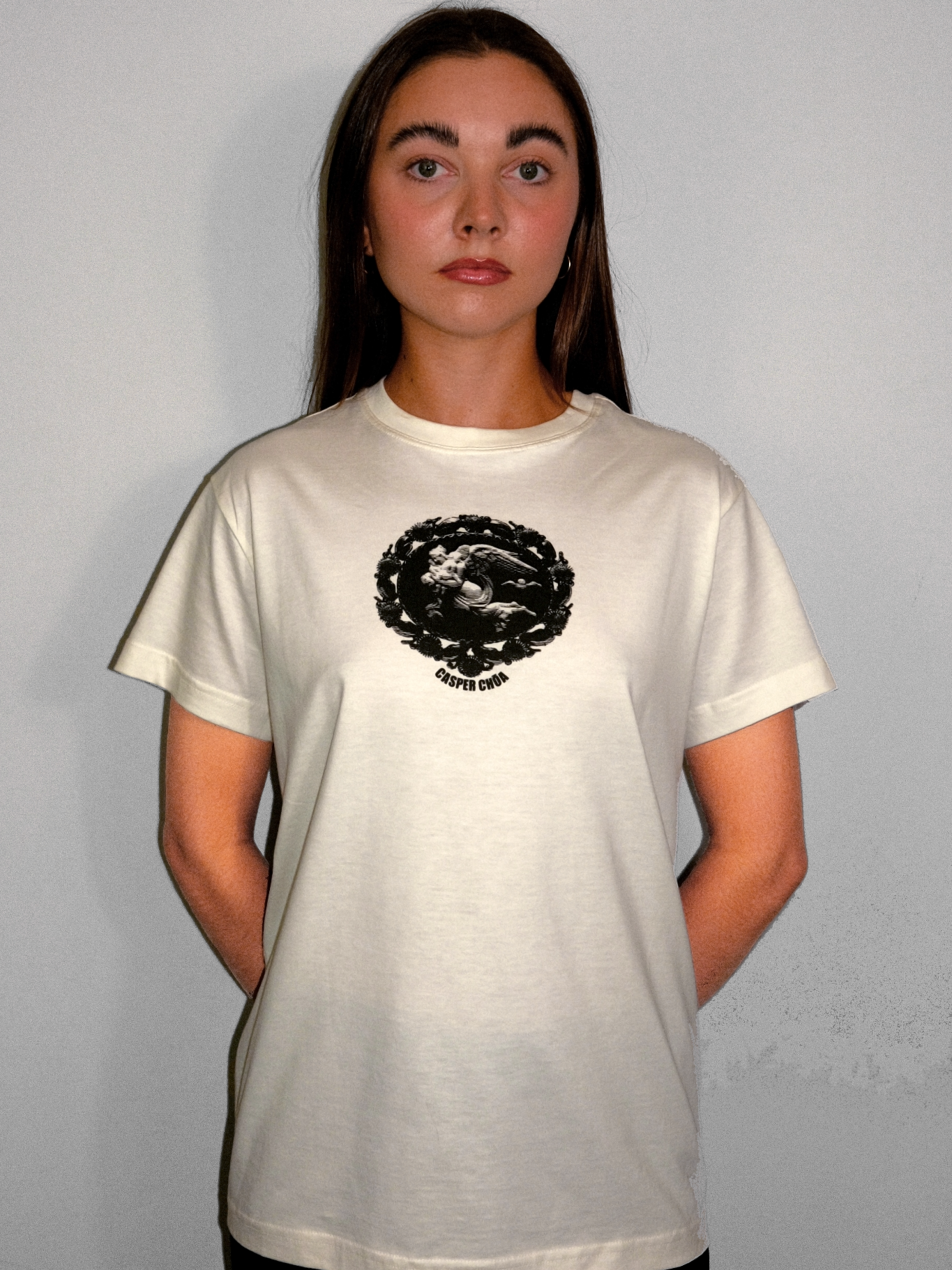 Men's Supima Cotton Jersey T-Shirt With Cameo Graphic in Ivory Secondary image